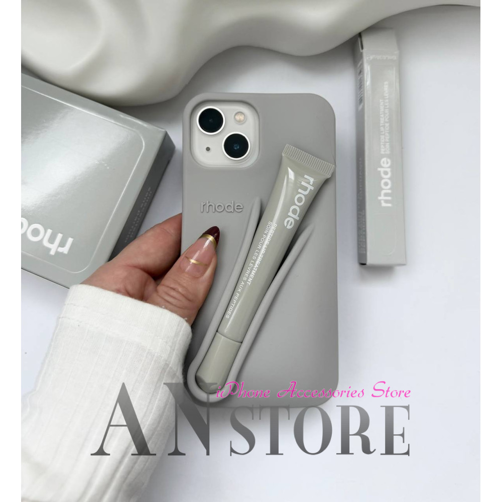 Rhode Lip Case Grey iPhone 13 – стильний сірий чохол з блиском